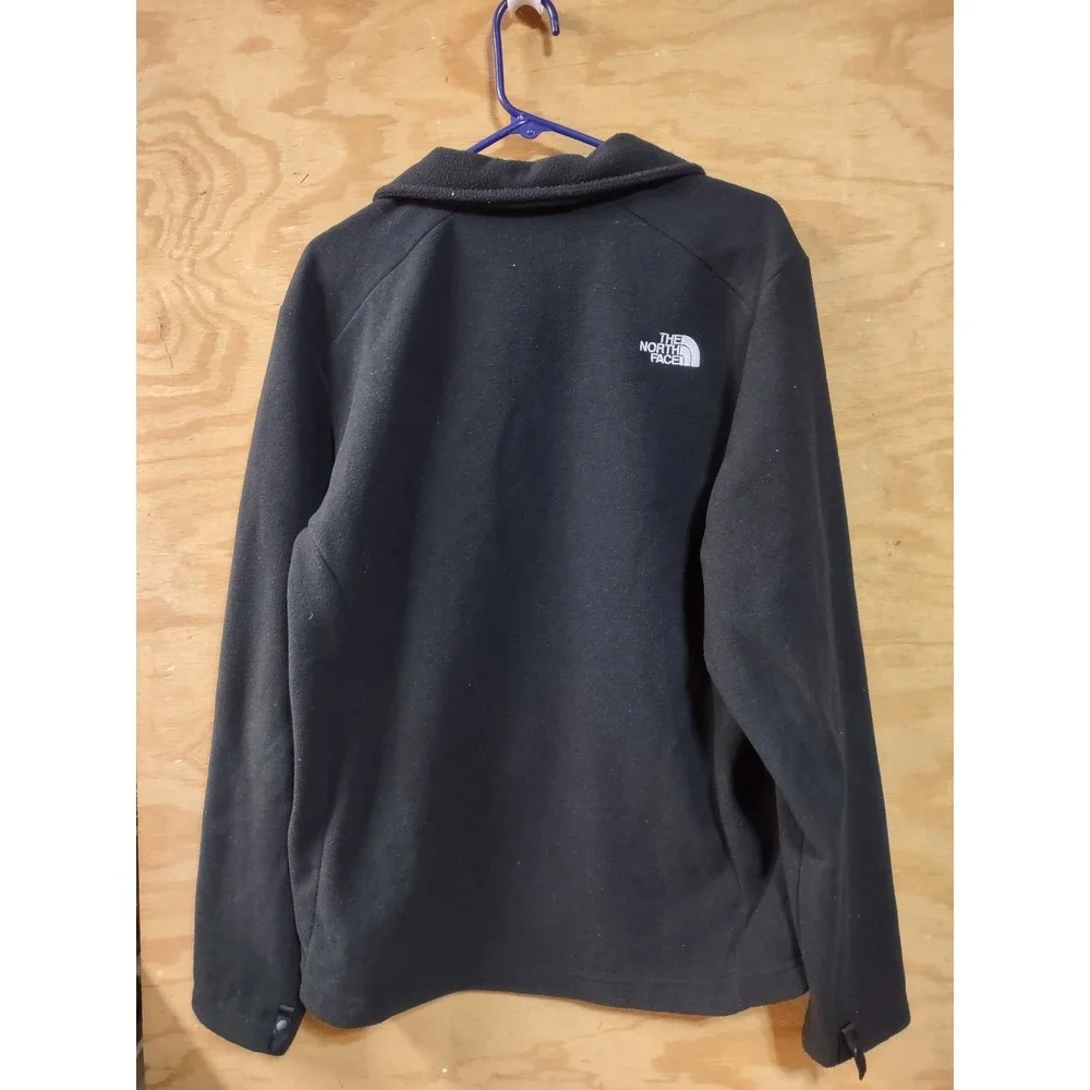 The North Face Mens Full Zip Fleece Jacket Black Size Medium Embroidered Logo